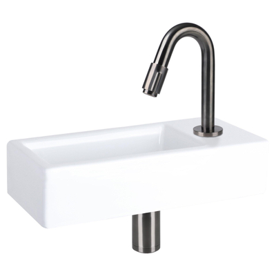 Differnz Fonteinkraan gebogen 19cm gun metal