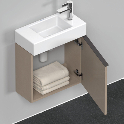 Duravit D-Neo wastafelonderkast 48.4x44x22.2cm Rechtsdraaiend 1 deur Linnen Mat