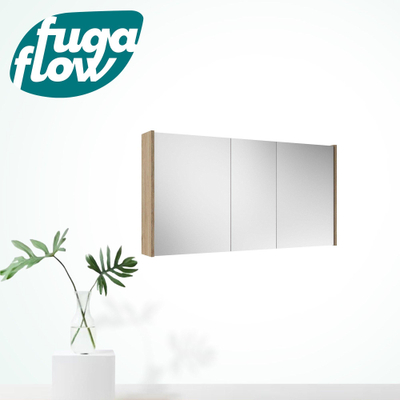 FugaFlow Eccelente Arredo spiegel badkamer spiegelkast - 120x63x16cm - inclusief zijpanelen - kaneel -