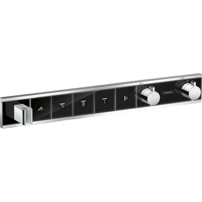 Hansgrohe RainSelect afbouwdeel voor inbouw douchekraan thermostatisch voor 5 functies 66.9x90cm zwart/chroom