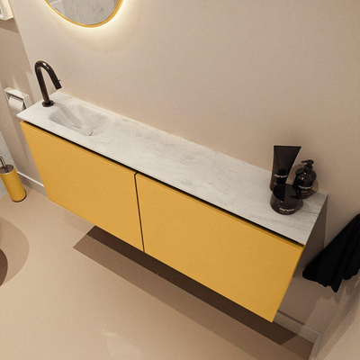 MONDIAZ TURE-DLUX 120cm toiletmeubel Ocher. EDEN wastafel Opalo positie links. Met 1 kraangat.