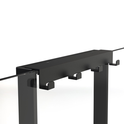 Fortifura Galeria schap met 4 haken - voor douchewand - 50x50x6.5cm - mat zwart