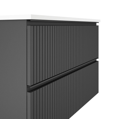 Adema Prime Blend Wastafelonderkast - 100x55x45.9cm - 2 lades - geintegreerde greep - MDF - mat antraciet