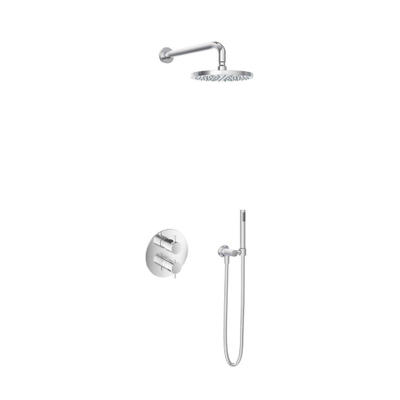 Hotbath Get together IBS2RA Regendoucheset inbouw - 35cm wandarm - 20cm ronde hoofddouche - staafhanddouche - chroom