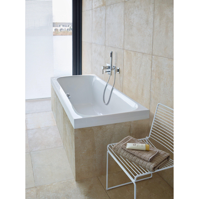 Duravit HappyD 2 kunststof inbouwbad acryl rechthoekig met 2 rugsteunen 180x80x46cm wit