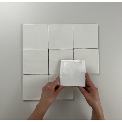 By Goof wandtegel - 13x13cm - 10mm - Vierkant - Wit Glans