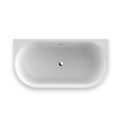 Plieger Kansas Halfvrijstaand bad - 155x80x60cm - met slotoverloop - met af- en overloopgarnituur - met poten - acryl - mat wit