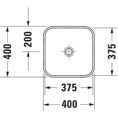 Duravit HappyD 2 Plus waskom vierkant zonder kraangat zonder overloop 40x40cm met keramische afdekkap mat antraciet