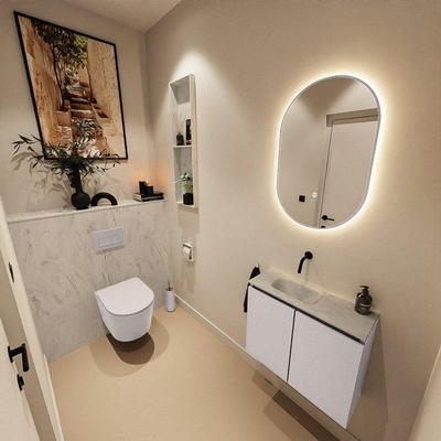 MONDIAZ TURE-DLUX 60cm toiletmeubel Cale. EDEN wastafel Opalo positie links. Zonder kraangat.