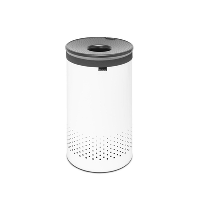 Brabantia wasbox 60 liter met Dark Grey Kunststof deksel en uitneembare waszak white