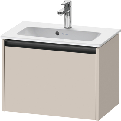 Duravit Ketho 2 wastafelonderbouwkast met 1 lade 61x39x44cm met greep antraciet taupe mat