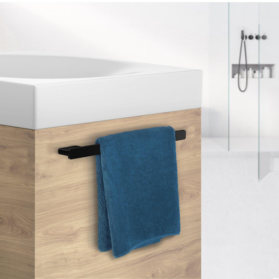 Smedbo Outline Handdoekhouder - 2.5x4.8cm - ophangen - Aluminium Mat Zwart