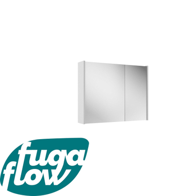 FugaFlow Eccelente Arredo spiegel badkamer spiegelkast - 80x63x16cm - inclusief zijpanelen - greige (grijs)