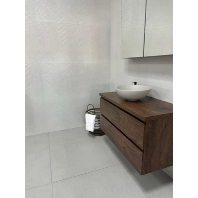 Cifre Ceramica Borneo wandtegel - 60x120cm - gerectificeerd - Betonlook - White decor mat (wit)