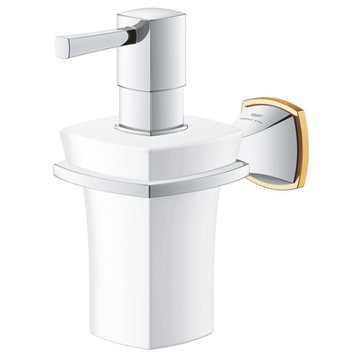 GROHE Grandera Zeepdispenser - 110ml - met houder - wandmontage - chroom/goud
