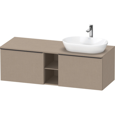 Duravit D-Neo wastafelonderkast 140x45.9x55cm 2 lades Linnen Mat