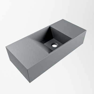 Mondiaz TYNE Fontein - 50x23x12cm - wasbak Rechts - zonder kraangaten - solid surface - Plata