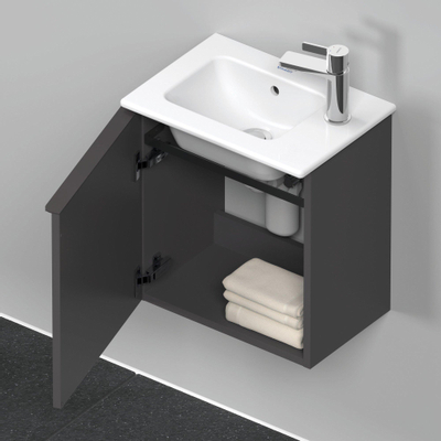 Duravit D-Neo wastafelonderkast 41x44x27.4cm Linksdraaiend 1 deur Grafiet Mat