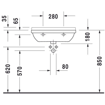 Duravit Starck 3 Wastafel 60 X 37 Cm. Wit