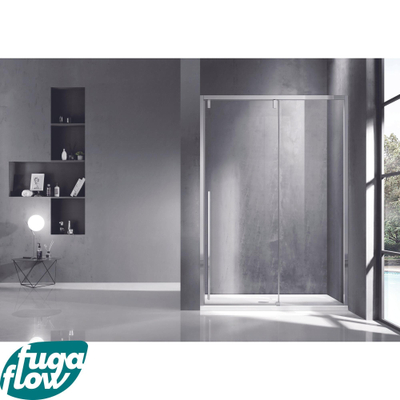 FugaFlow Efficiente Vetro Schuifdeur - 150x200cm - softclose - links/rechts - gepolijst zilver