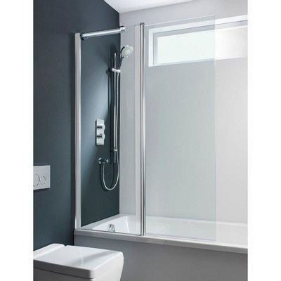 Crosswater Design New badwand 2 delig 106x150cm zilver profiel helder glas