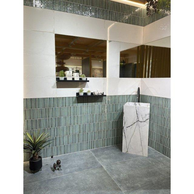 SAMPLE La Platera Cerámica Raku Keramische wandtegel - 35x35cm - 9.2mm - kitkat - Groen