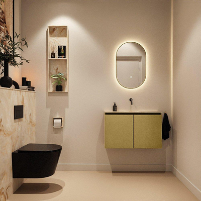 MONDIAZ TURE-DLUX 80cm toiletmeubel Oro. EDEN wastafel Frappe positie midden. Zonder kraangat.