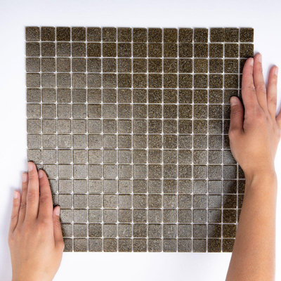 The Mosaic Factory Amsterdam mozaïektegel - 32.2x32.2cm - wand en vloertegel - Vierkant - Glas Brown Mat
