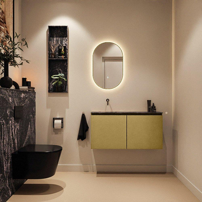 MONDIAZ TURE-DLUX 100cm toiletmeubel Oro. EDEN wastafel Lava positie links. Zonder kraangat.