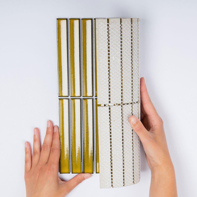 The Mosaic Factory Sevilla mozaïektegel - 29.6x29.9cm - wandtegel - Rechthoek - Porselein Yellow Glans