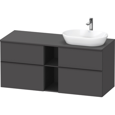 Duravit D-Neo wastafelonderkast 140x66.4x55cm 4 lades Grafiet Mat