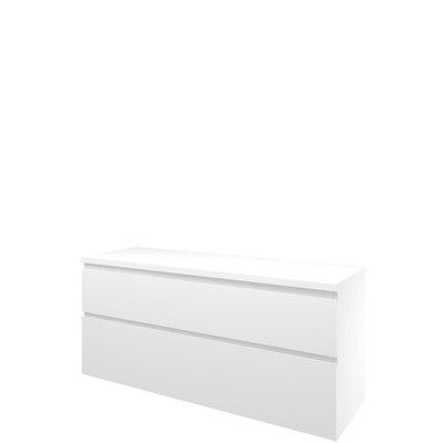 Proline Top badkamermeubelset - 140x46x63.2cm - wastafelblad - a symmetrisch - MDF lak wit mat