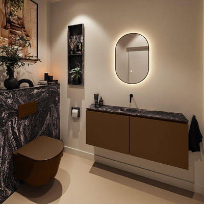 MONDIAZ TURE-DLUX 120cm toiletmeubel Rust. EDEN wastafel Lava positie midden. Zonder kraangat.