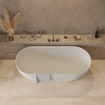 Ideavit Solidera Vrijstaand bad - 170x80x55cm - Solid surface - Ovaal - Mat Wit