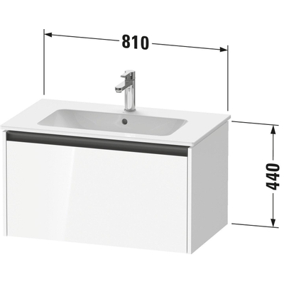 Duravit Ketho 2 wastafelonderbouwkast met 1 lade 81x48x44cm met greep antraciet basalt mat