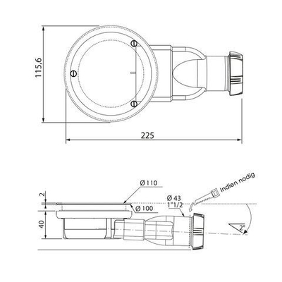 Saniclass Wirquin sifon extra ondiep 90mm OUTLETSTORE
