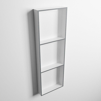 MONDIAZ EASY Nis - 89.5x29.5cm - geschikt voor in- of opbouw - 3 vakken - kleur Plata | Talc