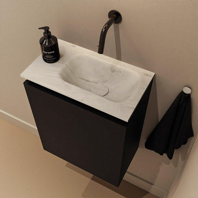 MONDIAZ TURE-DLUX 40cm toiletmeubel Urban. EDEN wastafel Opalo positie rechts. Zonder kraangat.