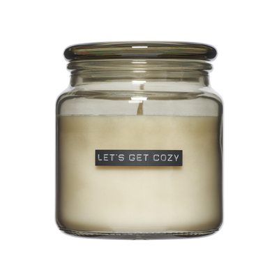 Wellmark Geurkaars - Dark Amber - groot - 9.5x11cm - transparant glas - Let's Get Cozy
