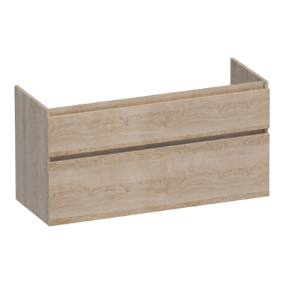 BRAUER Delight wastafelonderkast - 120x46x60cm - 2 softclose lades - greeploos - 2 sifon uitsparingen - Sunlit