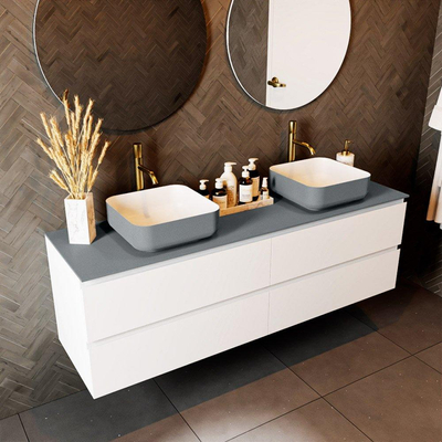 Mondiaz TOP 46 Topblad - 160x46x0.9cm - geschikt voor afdekplaat - Solid surface - Plata