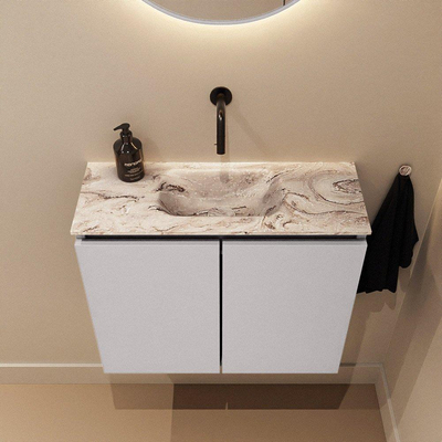 MONDIAZ TURE-DLUX 60cm toiletmeubel Cale. EDEN wastafel Glace positie midden. Zonder kraangat.