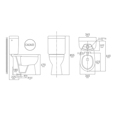 GO by Van Marcke XJoy spoelrandloos PACK staand toilet verhoogd AO zonder spoelrand porselein wit wczitting softclose