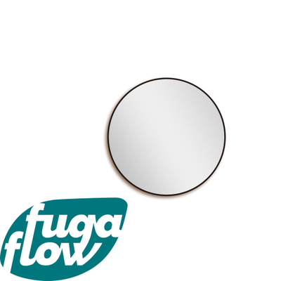 FugaFlow Eccelente Arredo 2.0 spiegel badkamerspiegel - rond - 100cm - frame - mat zwart