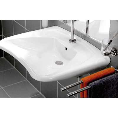 Villeroy en Boch Omnia Vita wastafel met kraangat en overloop 60x49cm wit