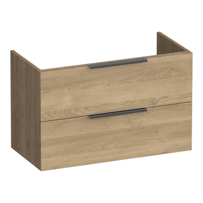 BRAUER Elevate wastafelonderkast ondiep 80 excl. opleggrepen 2 softclose lades en 1 sifon uitsparing - Sunlit