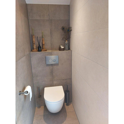 QeramiQ Push Metal Bedieningsplaat - voor Geberit UP320 inbouwreservoir - dualflush - ronde knoppen - metaal gunmetal