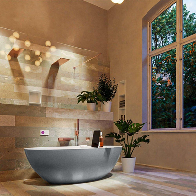 MONDIAZ FLOAT Vrijstaand bad - 170x80cm - kleur Plata / Talc