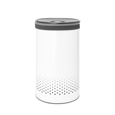 Brabantia wasbox 60 liter met Dark Grey Kunststof deksel en uitneembare waszak white