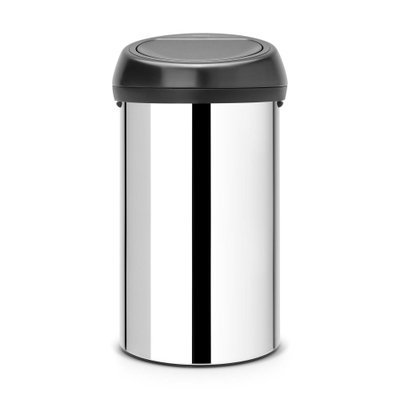 Brabantia Touch Bin Afvalemmer - 60 liter - brilliant steel/matt black